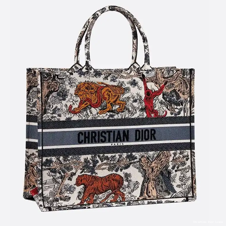 Cheap Book Dior Jouy Tote Motif Toile Tiger De Canvas 0325 Luxury